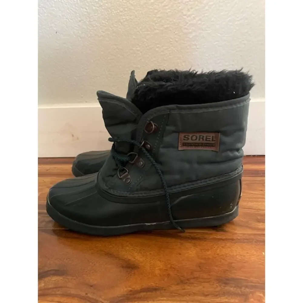 Sorel Duck Boot Size 7‎ Women Canada Short Ankle Forest Green Waterproof